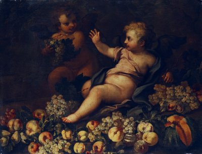 Fruit Still Life with Two Putti by Unbekannt Unbekannt